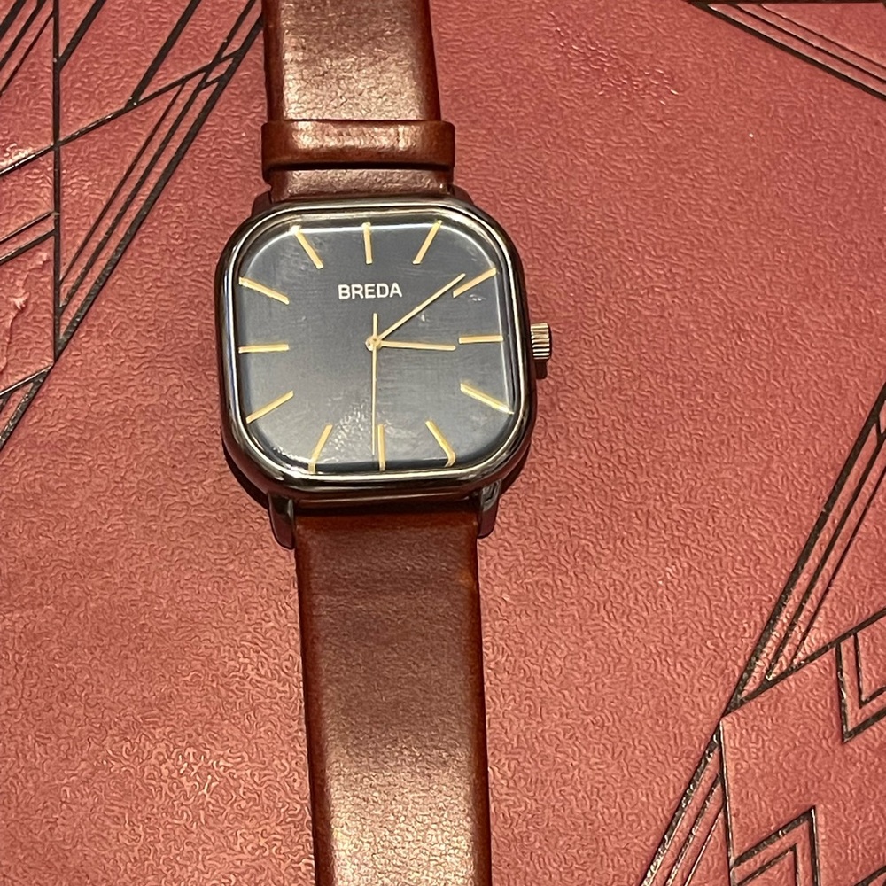 Breda Brown Leather Strap Watch